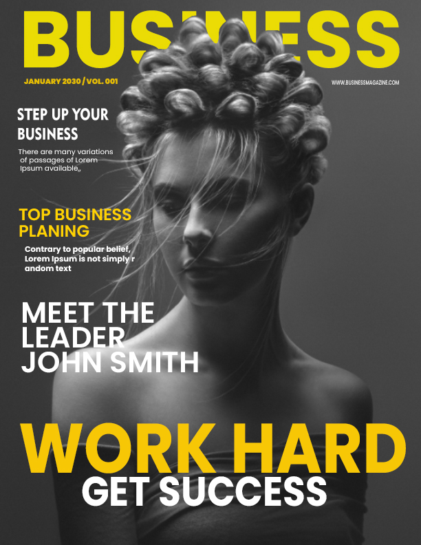 Chirag Darji best graphic designer Udaipur – magazine cover design for Business magazine showing editorial layout with bold typography