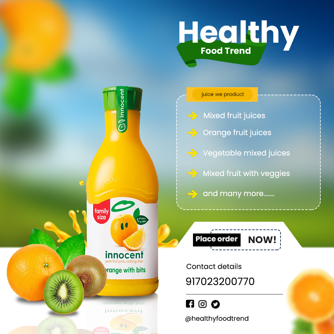 Chirag Darji Udaipur graphic designer – social media post design for Healthy Food Trend brand showing product advertisement layout